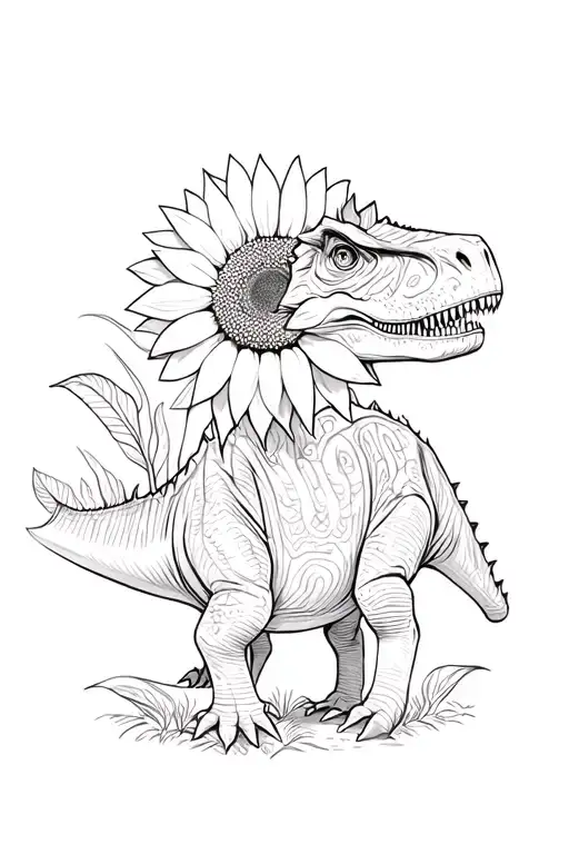 Sunflower Dinosaurs Looking
