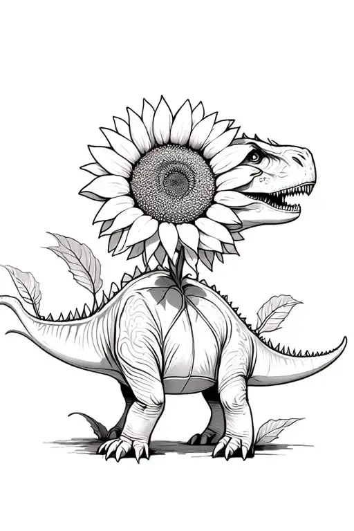 Sunflower Dinosaurs Looking