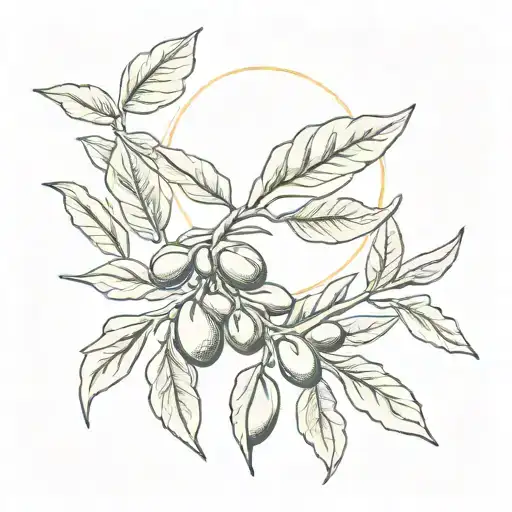 Olive Branch With The Sun Behind It