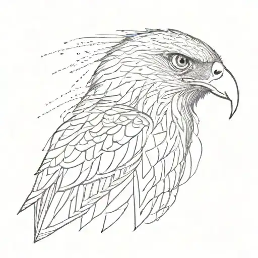 Hawk With Dotwork