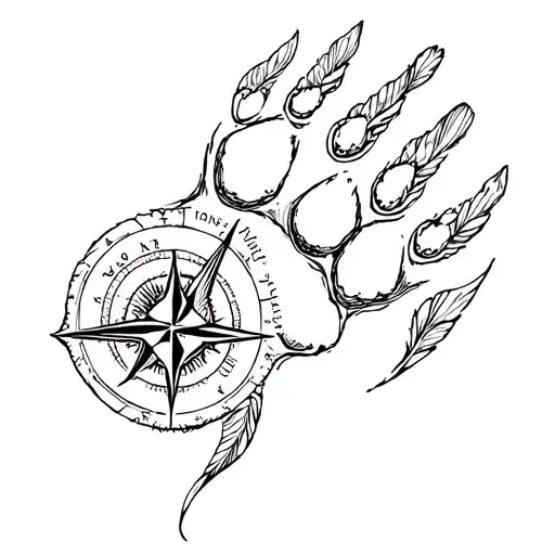 Compass Aries Paw Print