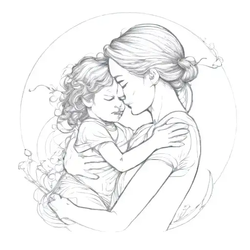 Mother And Child In Embrace