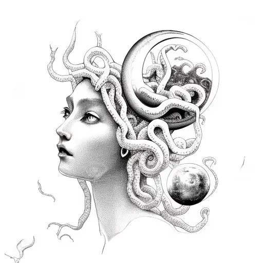 Medusa And Moon