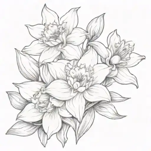 Daffodil And Water Lily Flowers