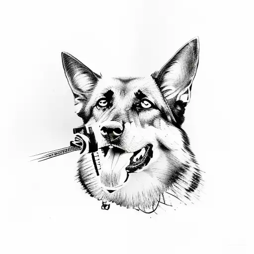 German Shepard With Clint Eastwood