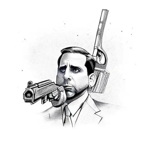 Micheal Scott With A Gun