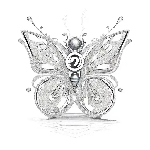 Diamond Butterfly Revolves Around The Lamp