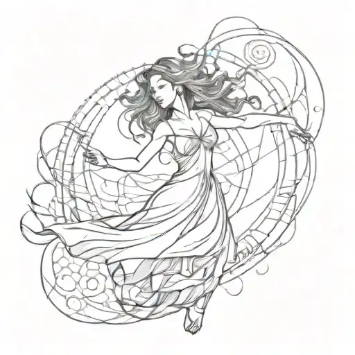 Dancing Woman With Sun Hair