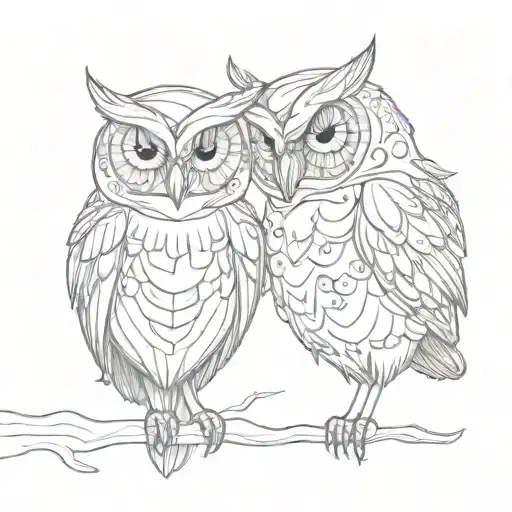 Loving Owl Couple