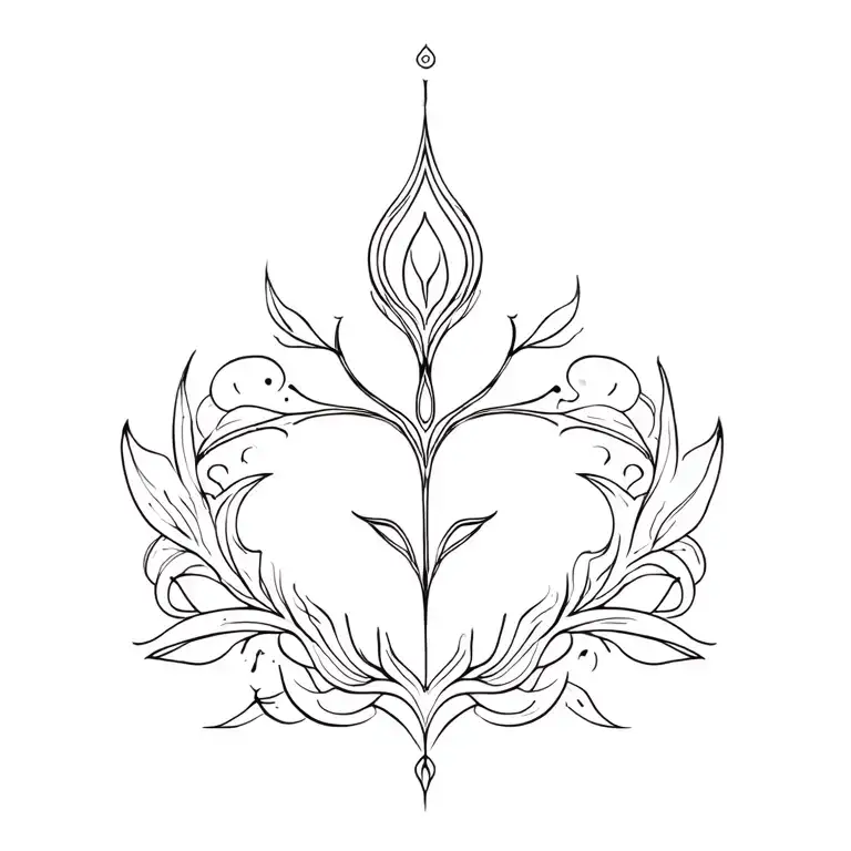 Unalome Design Incorporating Elements