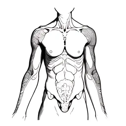 Draw Me Human Anatomy His Body In Dotwork With High Detail In Black And White Style