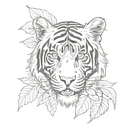 Leaves Skull Tiger
