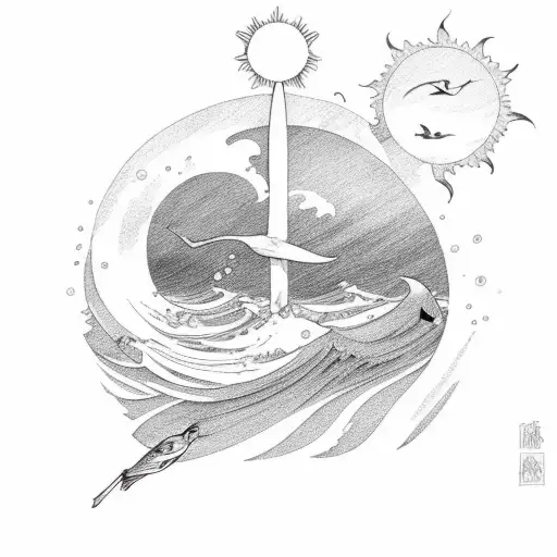 The Sun And The Sparrow And The Sea Waves