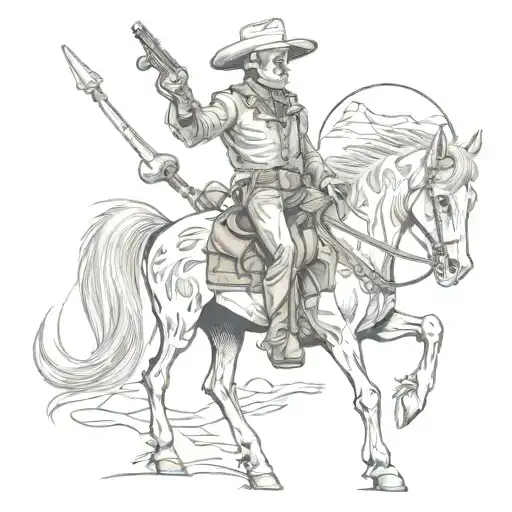 Cowboy Skeleton On A Horse