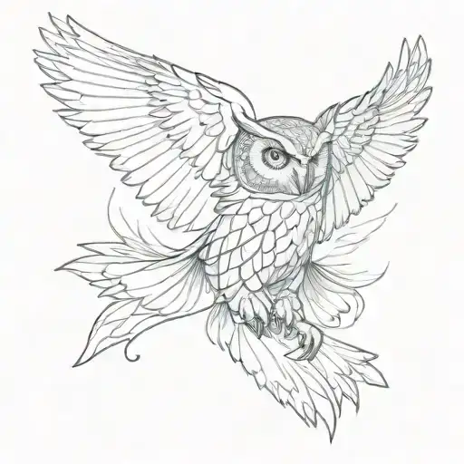Flying Owl With Claws Outstretched