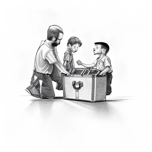 Father Handing Son Toolbox That Represent Tool Box Of Life