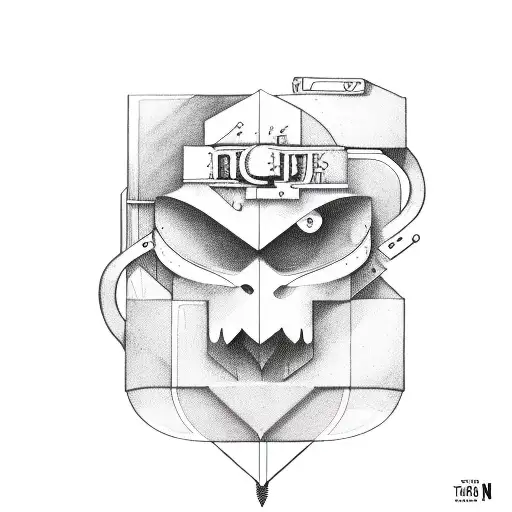 The Letter N Mixed With A Guitar Head