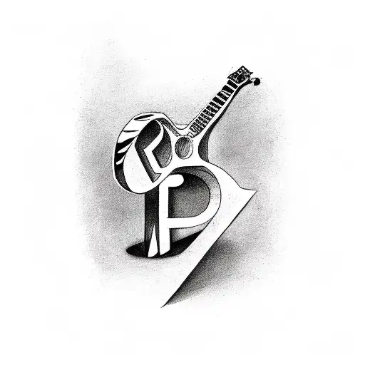 The Letter N With A Guitar