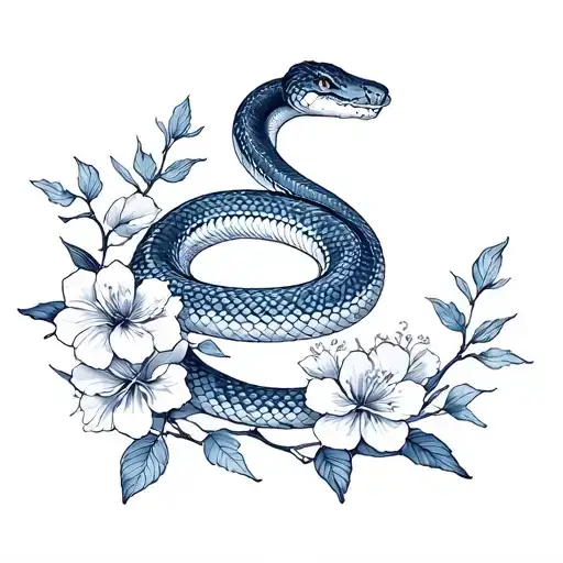 Snake With Blossoms