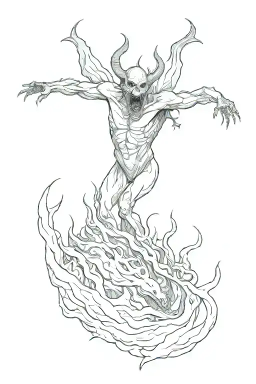 A Screaming Demon Emerging From The Depths Of Hell