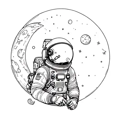 Astronaut With Moon