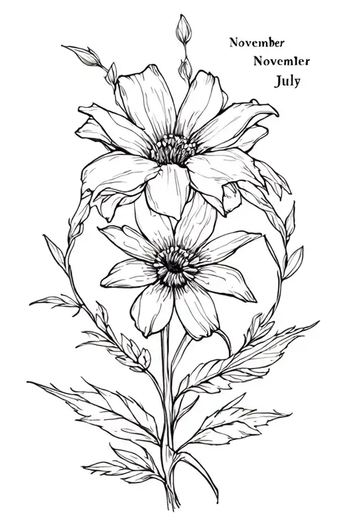 November & July Birth Flower