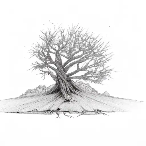 Dead Tree With A Cardinal In It