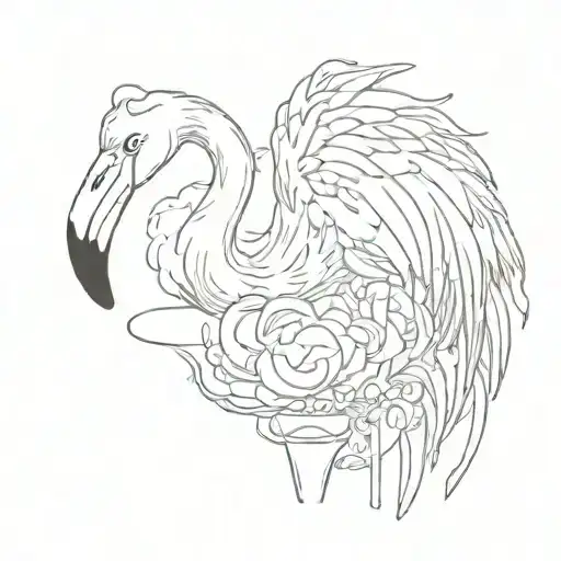 Flamingo Eating Cotton Candy