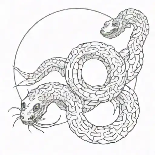 Snake Coiling Around The Moon