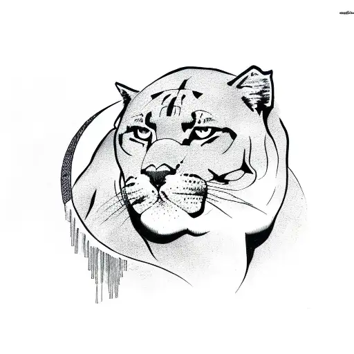 Panther Laying On Back Lookin Up At Moon