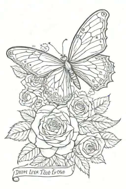 Semi Colon Butterfly With Roses With Writing That Says Don't Let This Darkness Fool You