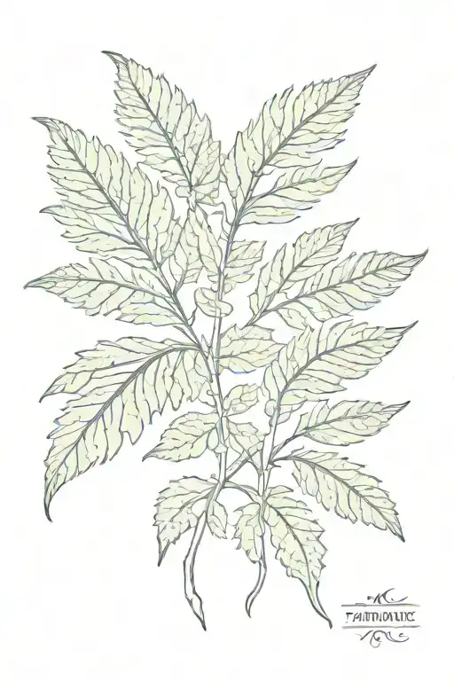 Knotwork Nature Runes Fern Leaf