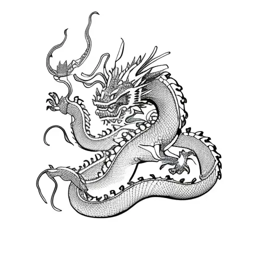 Haku Dragon With Flowers