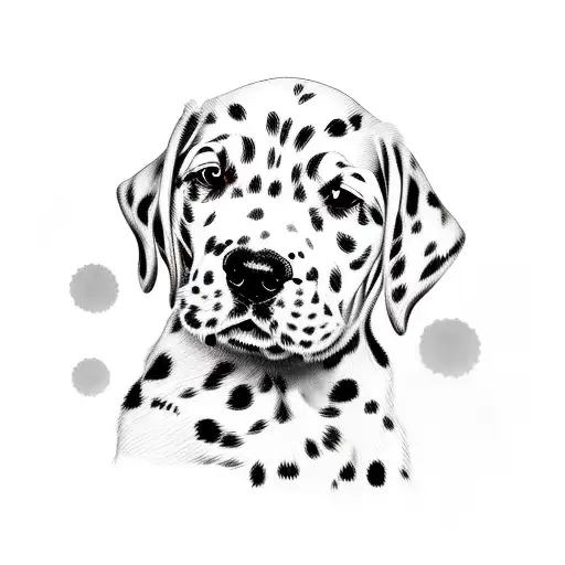 Dalmatian Puppy With Black Around One Eye
