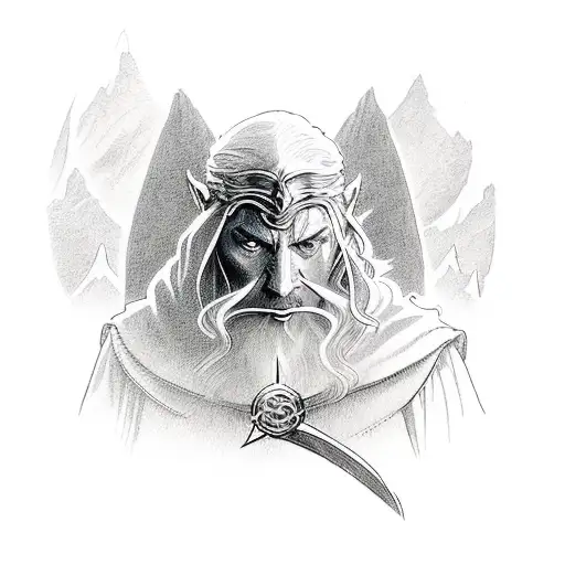 Lord Of The Rings Sleeve With Multiple Characters And A Mountain Scene