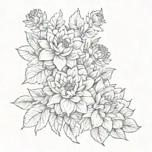 Half Fairy Wing Half Bouquet Of Dahlias Flowers