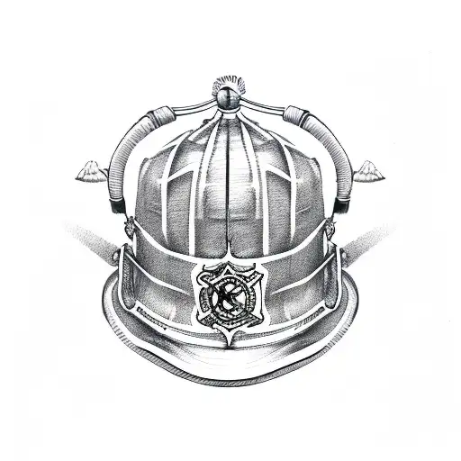 Cancer Symbol With Firefighter Hat Tipping Off