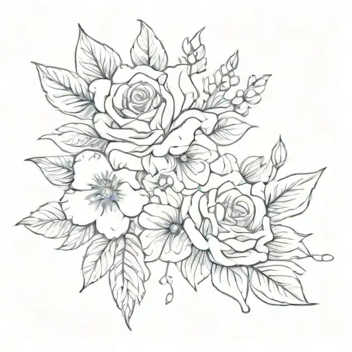Create A Tattoo Design That Symbolizes The Bond Between Sisters Using Floral Elements