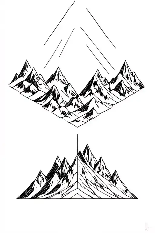 Abstract Geometric Mountain Range