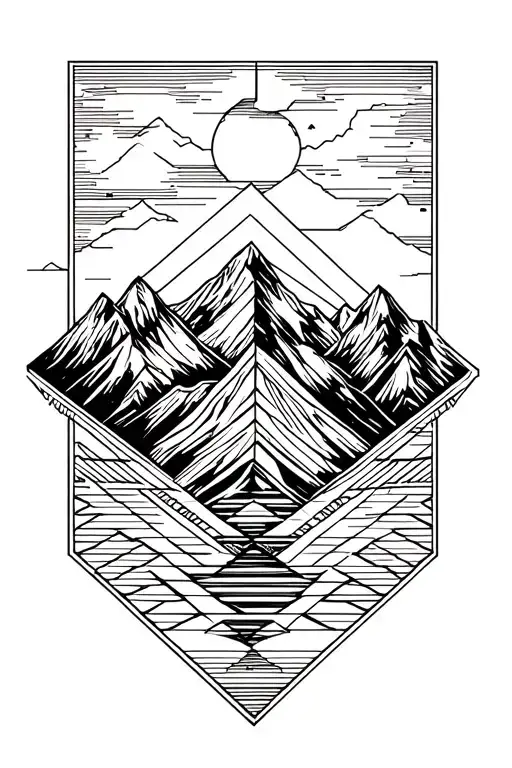 Abstract Geometric Mountain Range