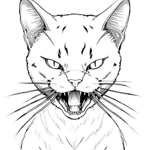 Cyber Cigilism Black Cat Hissing