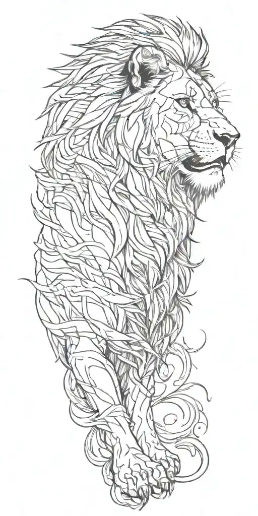 Lion Roaring Side Profile