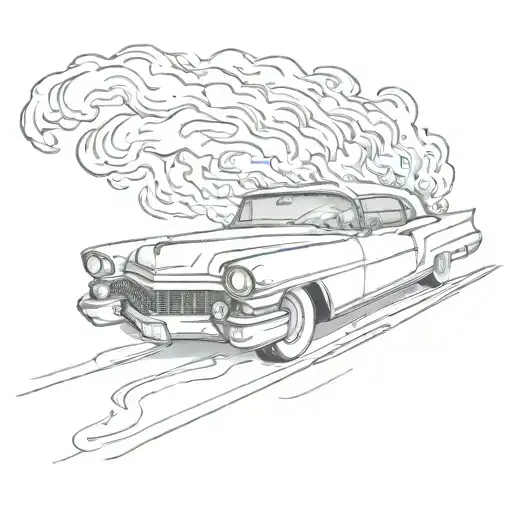 Cadillac Lowrider In Fire