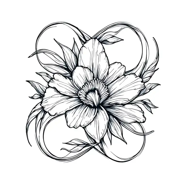 Infinity Sign Integrated In Freesia Flower