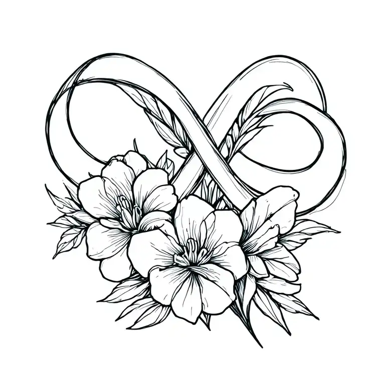 Infinity Sign Integrated In Freesia Flower