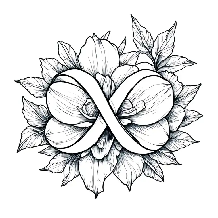 Infinity Sign Integrated In Freesia Flower