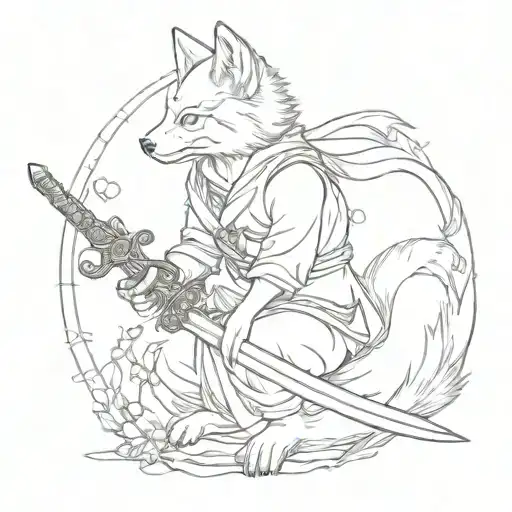Kitsune With Sword