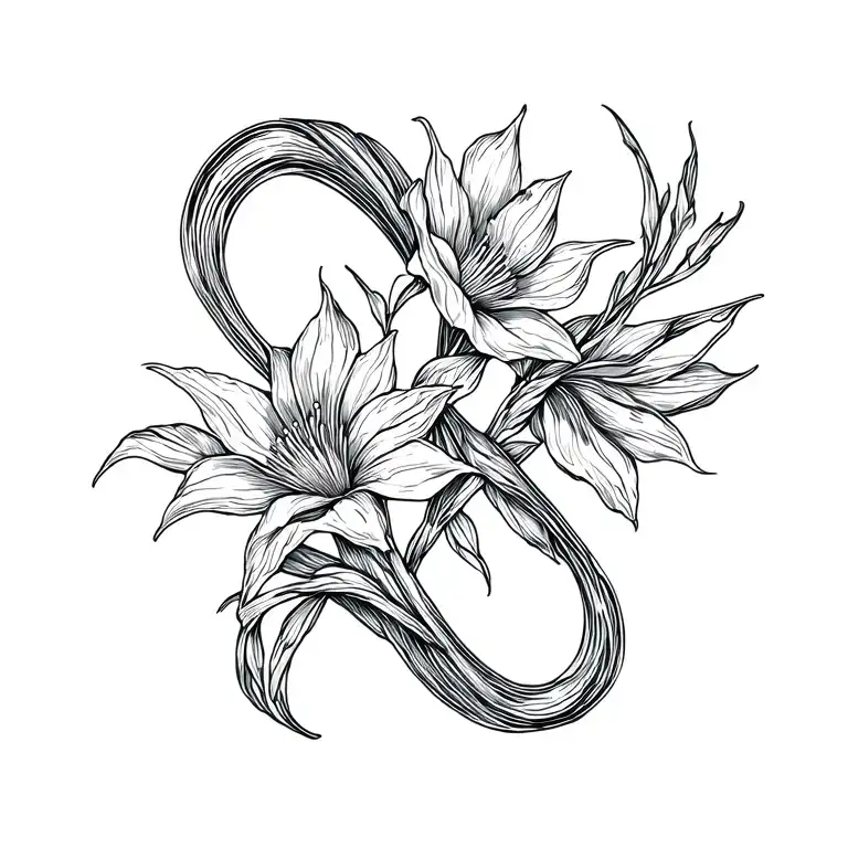 Infinity Sign Integrated In Freesia Flower