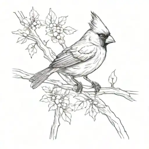Cardinal On Branch Intertwined