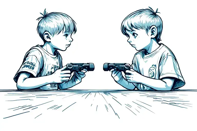 Two Kids Playing Video Games